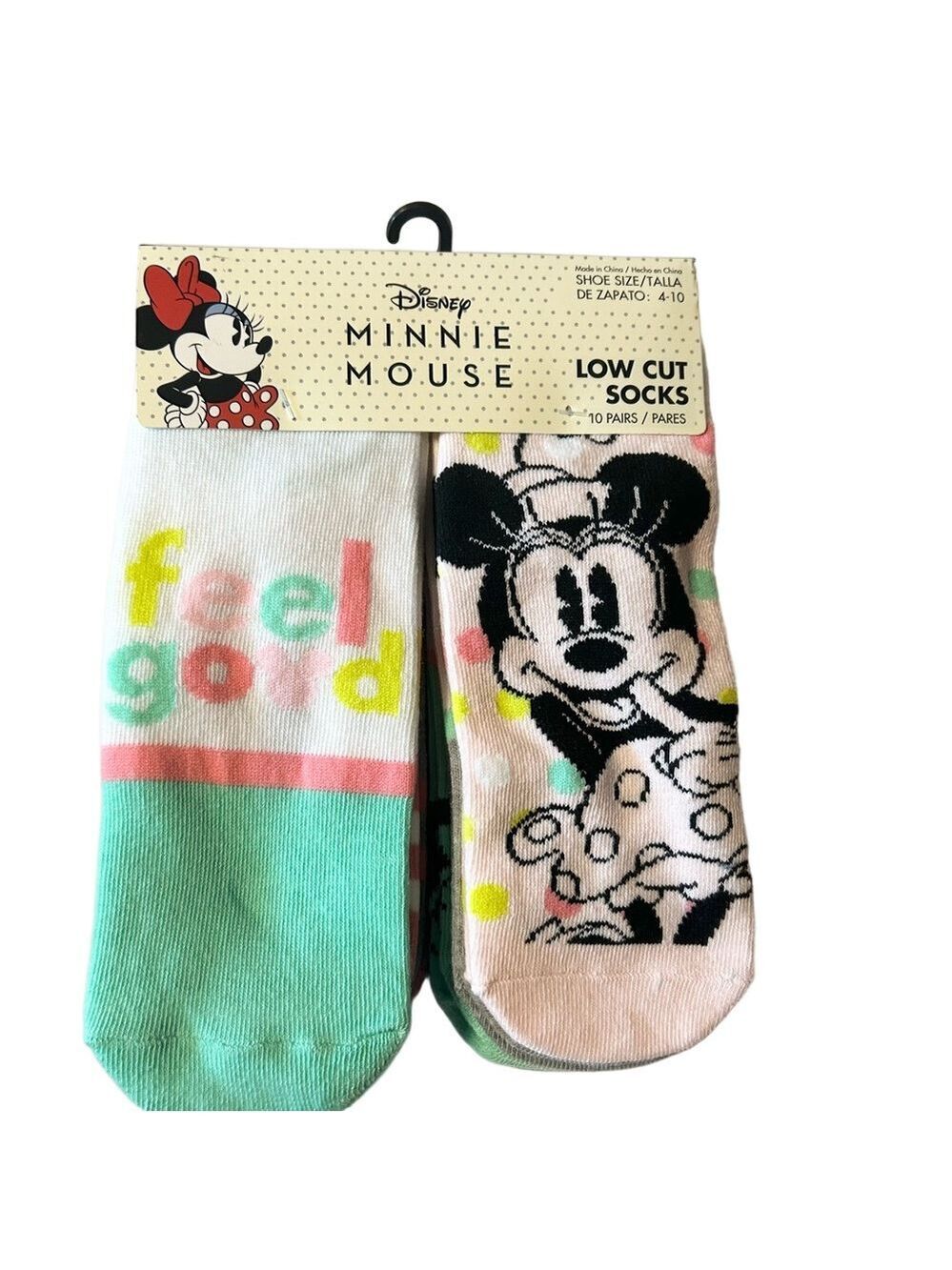 Disney 10 Pairs of Low Cut Socks Minnie Mouse NEW